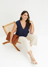 Top s dírkovanou výšivkou, bonprix