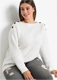 Oversize svetr s knoflíky, bonprix