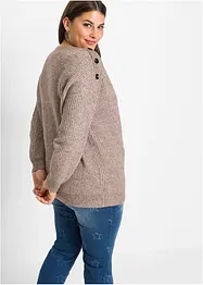Oversize svetr s knoflíky, bonprix