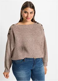 Oversize svetr s knoflíky, bonprix