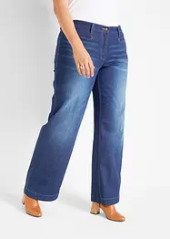 Džíny, Wide Leg, Mid Waist, pohodlný pas, bonprix