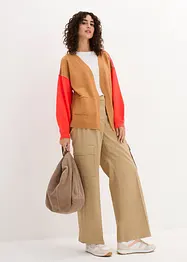 Oversized pletený kabátek ve vzhledu Color Blocking, bonprix