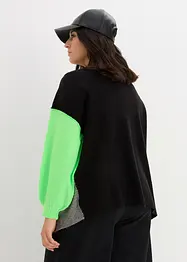 Oversized pletený kabátek ve vzhledu Color Blocking, bonprix