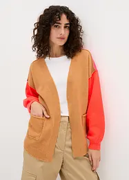 Oversized pletený kabátek ve vzhledu Color Blocking, bonprix