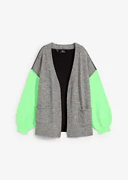 Oversized pletený kabátek ve vzhledu Color Blocking, bonprix