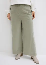 Široké manšestrové kalhoty High Waist, po kotníky, bonprix