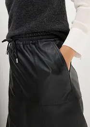 Kožená midi sukně z jehněčí kůže nappa, bonprix