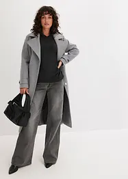 Svetr s kapucí a klokaní kapsou, z viskózové směsi, bonprix