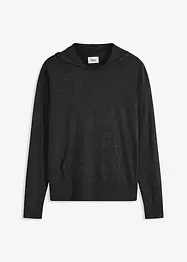 Svetr s kapucí a klokaní kapsou, z viskózové směsi, bonprix