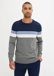 Jemně pletený svetr s Colorblocking s bavlnou, bonprix