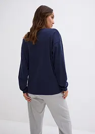 Vyšívané vánoční tričko s dlouhým rukávem, oversized, bonprix