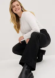Džíny Bootcut, High Waist, pohodlná pasovka, bonprix