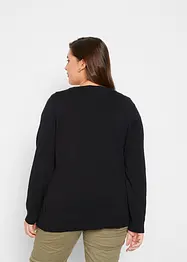 Základní svetr z jemného úpletu s knoflíkovou légou, bonprix