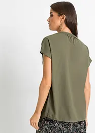 Halenka se skrytou knoflíkovou légou, krátký rukáv, bonprix
