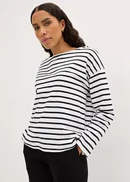 Triko s dlouhým rukávem a lodičkovým výstřihem, z organické bavlny (2 ks v ablení), bonprix