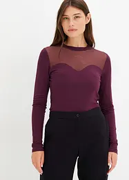 Síťované triko s dlouhými rukávy, bonprix