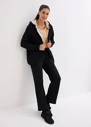 Joggingové kalhoty s podšívkou z medvídkového flísu, široký střih, bonprix