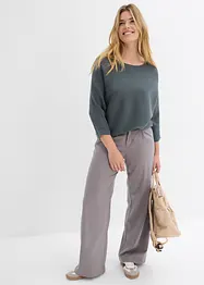 Oversize žebrovaný svetr ze směsi s viskózou, bonprix