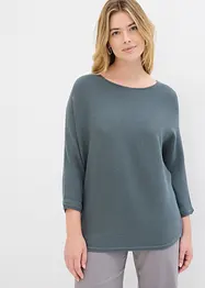 Oversize žebrovaný svetr ze směsi s viskózou, bonprix