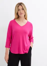Triko s 3/4 rukávem z elastické viskózy, bonprix