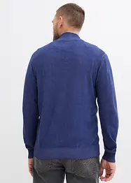 Svetr s límečkem na zip, z jemného úpletu se sepraným vzhledem, bonprix