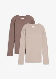 Žebrové tričko s čistou organickou bavlnou (2 ks v balení), bonprix