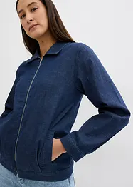 Džínová bunda v bluzonovém stylu, se zipem, bonprix