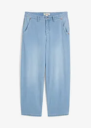 Balonové džíny, Mid Waist, Super Soft, zkrácené, bonprix
