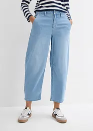 Balonové džíny, Mid Waist, Super Soft, zkrácené, bonprix