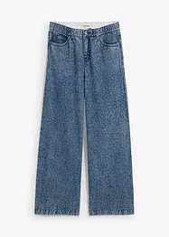 Džíny se štrasem, Wide Leg, Mid Waist, bonprix