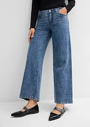 Džíny se štrasem, Wide Leg, Mid Waist, bonprix
