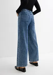 Džíny se štrasem, Wide Leg, Mid Waist, bonprix