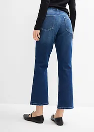 Džíny Straight, Mid Waist, pohodlný pas, nízký podíl streče, zkrácené, bonprix