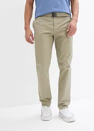 Strečové chino kalhoty s opaskem, Regular Fit, Straight, bonprix