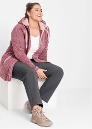 Dlouhá propínací flísová mikina s kapucí, bonprix