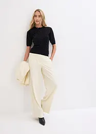 Svetr z jemné pleteniny, se třpytivými kamínky, poloviční rukáv, bonprix