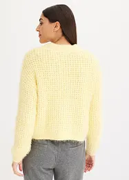 Oversize pletený kabátek s páskovou přízí, bonprix