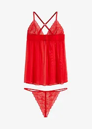 Babydoll a tanga (2dílná souprava), bonprix