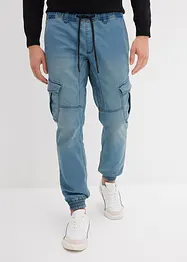 Džíny z teplákoviny Regular Fit, s cargo kapsami, Straight, bonprix