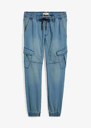 Džíny z teplákoviny Regular Fit, s cargo kapsami, Straight, bonprix