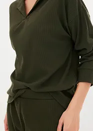 Souprava na doma z měkkého žebrovaného materiálu, bonprix