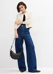 Džíny Wide Leg, Mid Waist, pohodlný pas, dlouhá délka, bonprix