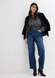 Baggy džíny, Mid Waist, pohodlný pas, Super Soft, bonprix