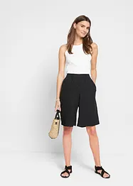 Bermudy ze směsi lnu a viskózy, High Waist, bonprix
