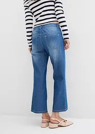 Džíny Straight, Mid Waist, pohodlný pas, malý podíl streče, zkrácené, bonprix