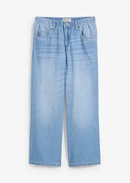Džíny Straight, Mid Waist, pohodlný pas, malý podíl streče, zkrácené, bonprix