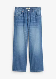 Džíny Straight, Mid Waist, pohodlný pas, malý podíl streče, zkrácené, bonprix