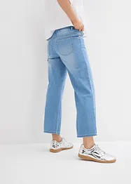 Džíny Straight, Mid Waist, pohodlný pas, malý podíl streče, zkrácené, bonprix