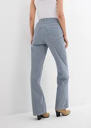Volné rovné džíny, High Waist, proužky, bonprix