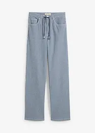 Volné rovné džíny, High Waist, proužky, bonprix